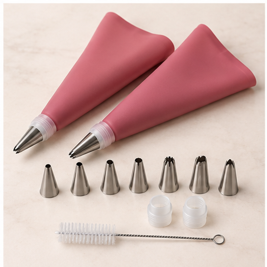 Reusable Piping Bag and Tip Set — overview